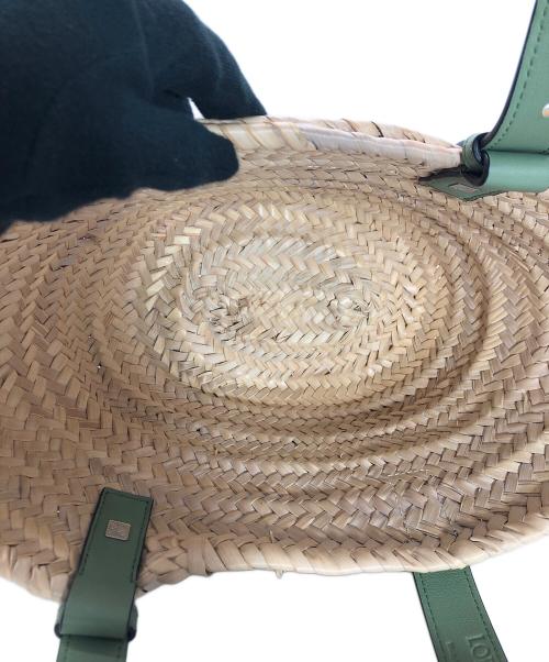 LOEWE（ロエベ）LOEWE (ロエベ) バスケットスモールバッグ ベージュ×グリーンの古着・服飾アイテム