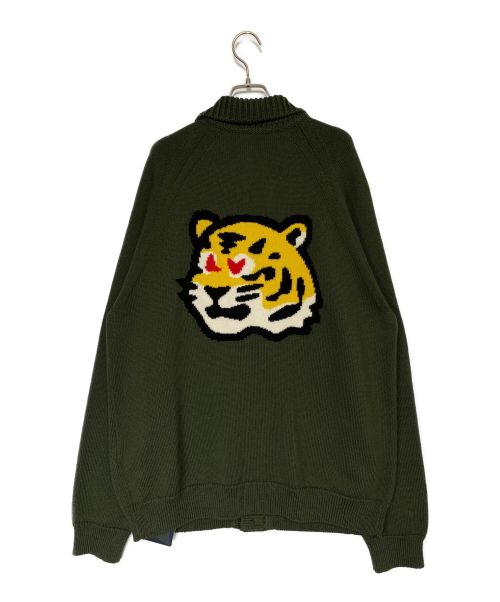 LOUIS VUITTON（ルイ ヴィトン）LOUIS VUITTON (ルイ ヴィトン) NIGO (ニゴ) バックロゴカーディガン オリーブ サイズ:SIZE 5Lの古着・服飾アイテム