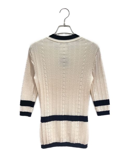 CHANEL（シャネル）CHANEL (シャネル) ハートサマーニット アイボリー×ブラック サイズ:34の古着・服飾アイテム
