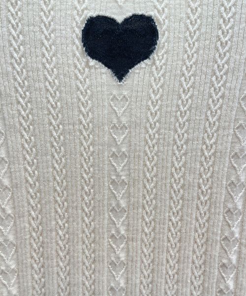 CHANEL（シャネル）CHANEL (シャネル) ハートサマーニット アイボリー×ブラック サイズ:34の古着・服飾アイテム