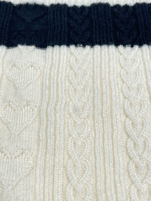 CHANEL（シャネル）CHANEL (シャネル) ハートサマーニット アイボリー×ブラック サイズ:34の古着・服飾アイテム