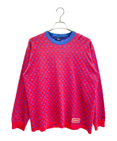 LOUIS VUITTON（ルイ ヴィトン）LOUIS VUITTON (ルイ ヴィトン) モノグラムジャカードニット レッド サイズ:38の古着・服飾アイテム