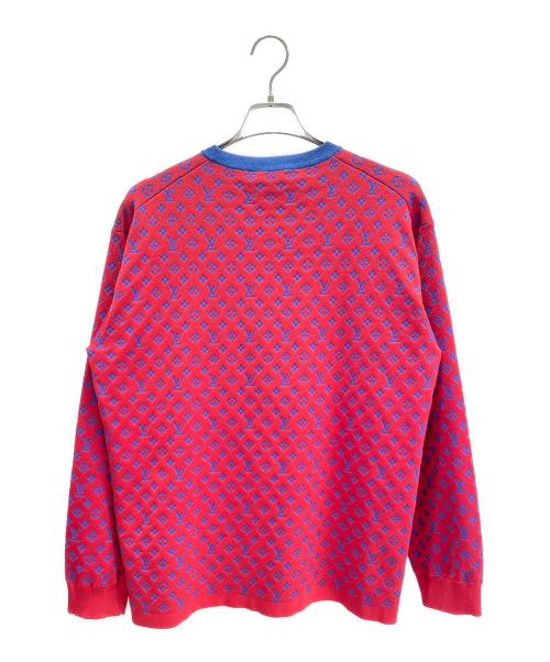 LOUIS VUITTON（ルイ ヴィトン）LOUIS VUITTON (ルイ ヴィトン) モノグラムジャカードニット レッド サイズ:38の古着・服飾アイテム