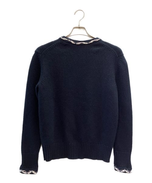 CHANEL（シャネル）CHANEL (シャネル) カシミヤフロントロゴニット ネイビー サイズ:34の古着・服飾アイテム