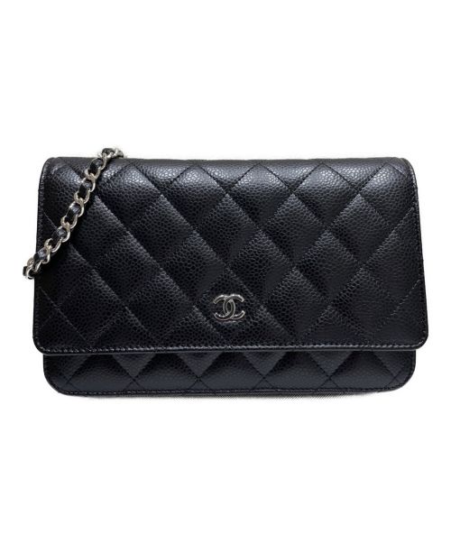 CHANEL（シャネル）CHANEL (シャネル) マトラッセチェーンウォレット ブラック サイズ:19の古着・服飾アイテム