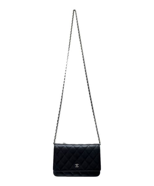 CHANEL（シャネル）CHANEL (シャネル) マトラッセチェーンウォレット ブラック サイズ:19の古着・服飾アイテム