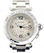 Cartierカルティエ）の古着「パシャCメリディアンGMT Ref.W31029M7」｜シルバー
