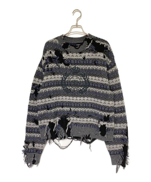 BALENCIAGA（バレンシアガ）BALENCIAGA (バレンシアガ) デストロイド クルーネック ニット グレー サイズ:Mの古着・服飾アイテム