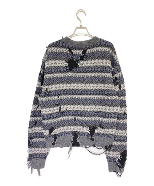 BALENCIAGA（バレンシアガ）BALENCIAGA (バレンシアガ) デストロイド クルーネック ニット グレー サイズ:Mの古着・服飾アイテム