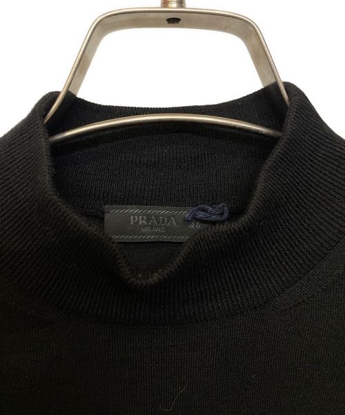 PRADA（プラダ）PRADA (プラダ) ロゴ半袖ニット ブラック サイズ:46の古着・服飾アイテム