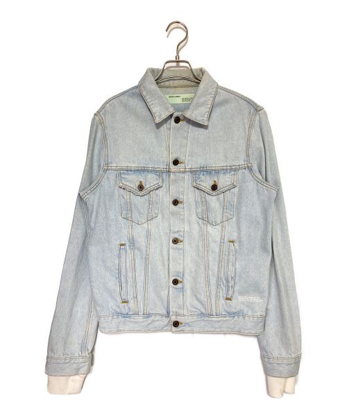 OFFWHITE（オフホワイト）OFFWHITE (オフホワイト) SLIM DENIM JACKET W FLEECE  ライトブルー サイズ:Mの古着・服飾アイテム