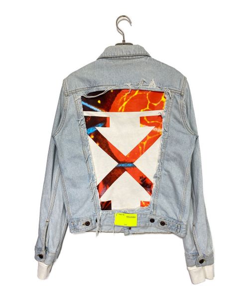OFFWHITE（オフホワイト）OFFWHITE (オフホワイト) SLIM DENIM JACKET W FLEECE  ライトブルー サイズ:Mの古着・服飾アイテム