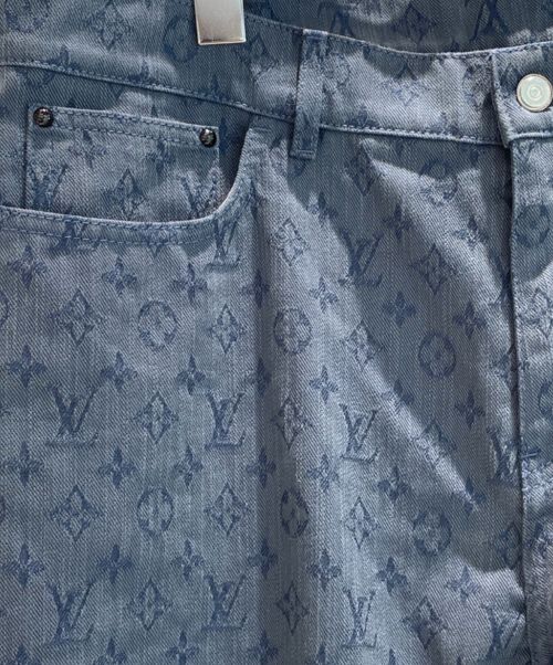 LOUIS VUITTON（ルイ ヴィトン）LOUIS VUITTON (ルイ ヴィトン) Monogram Slim Jeans ネイビー サイズ:34の古着・服飾アイテム