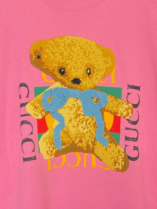 GUCCI（グッチ）GUCCI (グッチ) Animal Print Round Neck Long Sleeve Sweater ピンク サイズ:Sの古着・服飾アイテム