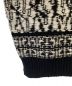 中古・古着 GIVENCHY (ジバンシィ) モチーフストライプジャカードウールニットプルオーバー セーター  ブラック×ホワイト サイズ:XS：69800円