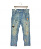 GUCCIグッチ）の古着「Symbols Tapered Denim Pant」｜インディゴ