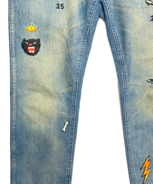 GUCCI（グッチ）GUCCI (グッチ) Symbols Tapered Denim Pant インディゴ サイズ:34の古着・服飾アイテム