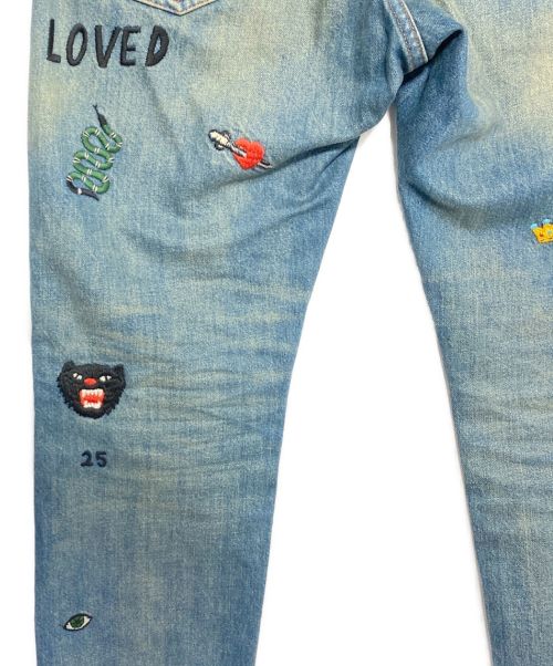 GUCCI（グッチ）GUCCI (グッチ) Symbols Tapered Denim Pant インディゴ サイズ:34の古着・服飾アイテム