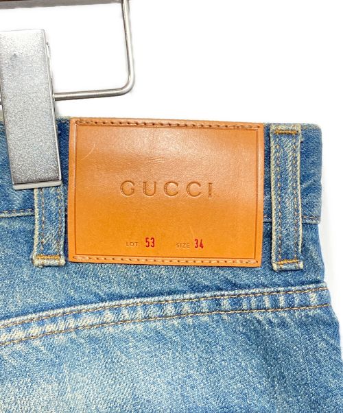 GUCCI（グッチ）GUCCI (グッチ) Symbols Tapered Denim Pant インディゴ サイズ:34の古着・服飾アイテム