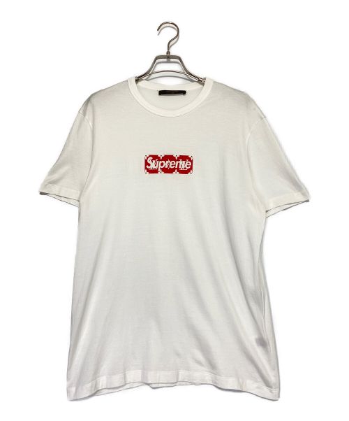 LOUIS VUITTON（ルイ ヴィトン）LOUIS VUITTON (ルイ ヴィトン) SUPREME (シュプリーム) Monoglam Box Logo Tee ホワイト×レッド サイズ:Sの古着・服飾アイテム