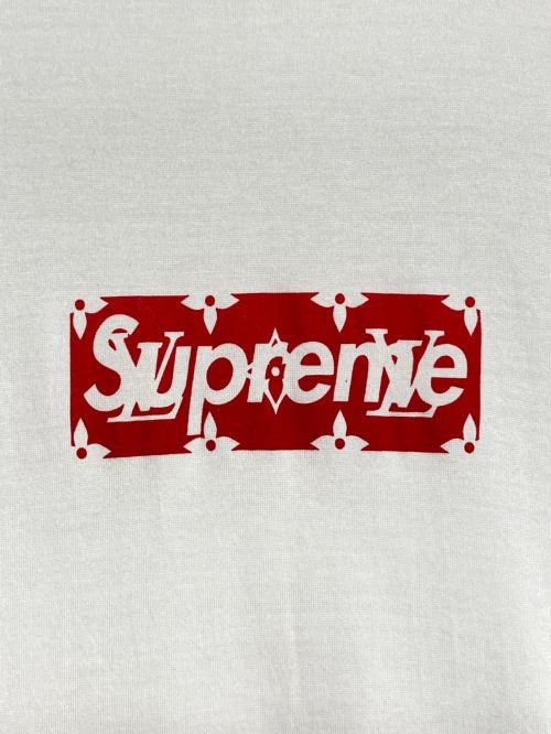 LOUIS VUITTON（ルイ ヴィトン）LOUIS VUITTON (ルイ ヴィトン) SUPREME (シュプリーム) Monoglam Box Logo Tee ホワイト×レッド サイズ:Sの古着・服飾アイテム