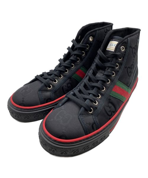 GUCCI（グッチ）GUCCI (グッチ) OFF THE GRID High Top Sneaker  ブラック×レッド サイズ:7の古着・服飾アイテム