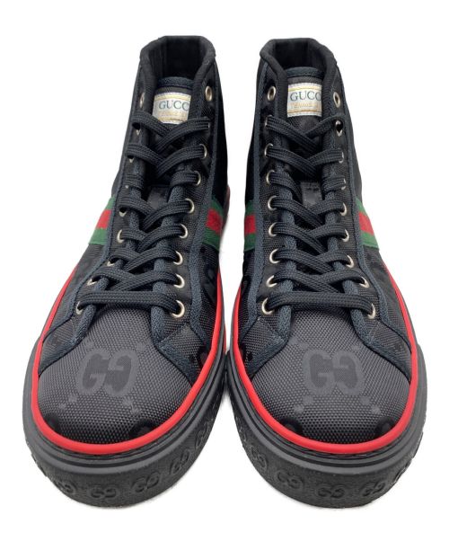 GUCCI（グッチ）GUCCI (グッチ) OFF THE GRID High Top Sneaker  ブラック×レッド サイズ:7の古着・服飾アイテム