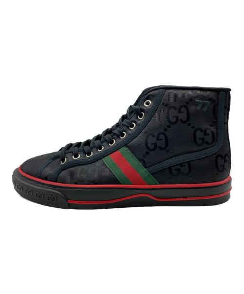 GUCCI（グッチ）GUCCI (グッチ) OFF THE GRID High Top Sneaker  ブラック×レッド サイズ:7の古着・服飾アイテム