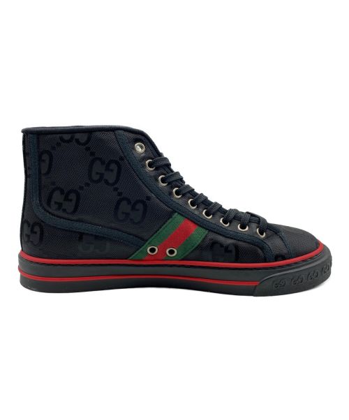 GUCCI（グッチ）GUCCI (グッチ) OFF THE GRID High Top Sneaker  ブラック×レッド サイズ:7の古着・服飾アイテム