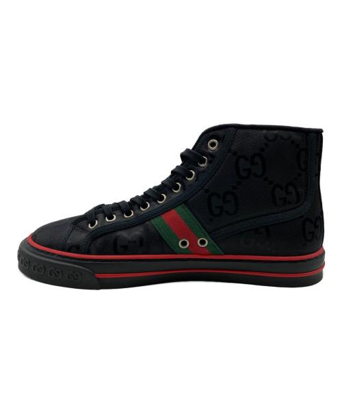 GUCCI（グッチ）GUCCI (グッチ) OFF THE GRID High Top Sneaker  ブラック×レッド サイズ:7の古着・服飾アイテム