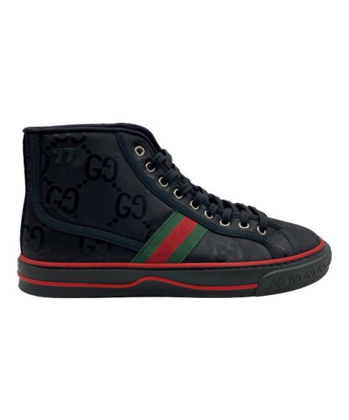 GUCCI（グッチ）GUCCI (グッチ) OFF THE GRID High Top Sneaker  ブラック×レッド サイズ:7の古着・服飾アイテム