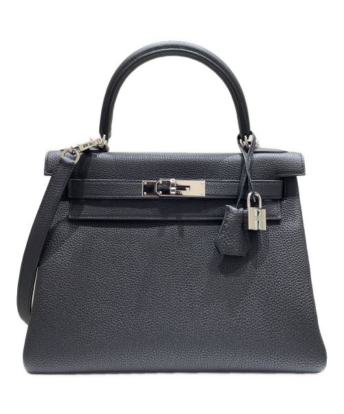 HERMES（エルメス）HERMES (エルメス) ケリー 28/シルバー金具/トゴ/ブラック/U刻印 ブラック×シルバー金具 サイズ:28の古着・服飾アイテム