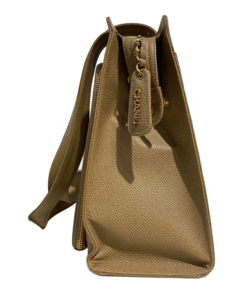 CHANEL（シャネル）CHANEL (シャネル) COCO Mark Leather Tote Bag（ココマークレザートートバッグ） オリーブ サイズ:-の古着・服飾アイテム