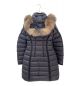 MONCLER (モンクレール) HERMIFURファー付きダウンコート ブラック：198000円