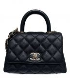 CHANELシャネル）の古着「マトラッセココハンドル2WAYハンドバッグ」｜ブラック