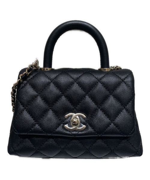 CHANEL（シャネル）CHANEL (シャネル) マトラッセココハンドル2WAYハンドバッグ ブラック サイズ:XXSの古着・服飾アイテム