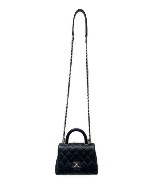 CHANEL（シャネル）CHANEL (シャネル) マトラッセココハンドル2WAYハンドバッグ ブラック サイズ:XXSの古着・服飾アイテム