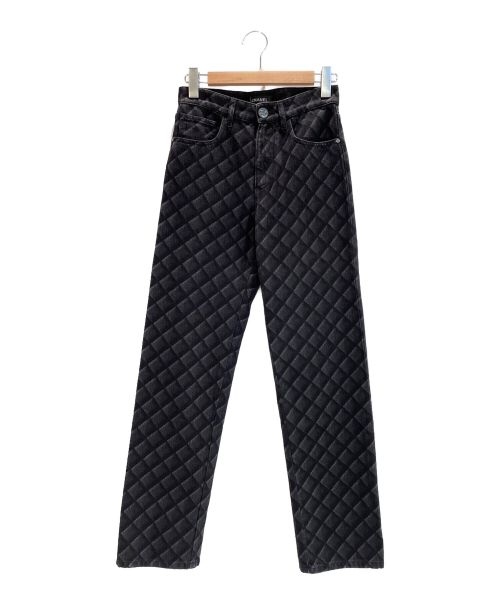 CHANEL（シャネル）CHANEL (シャネル) マトラッセプリントデニムパンツ ブラック サイズ:34の古着・服飾アイテム