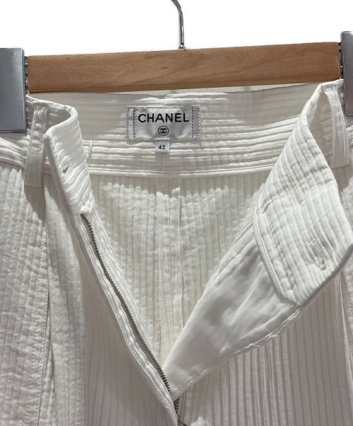CHANEL（シャネル）CHANEL (シャネル) ワイドパンツ ホワイト サイズ:42の古着・服飾アイテム