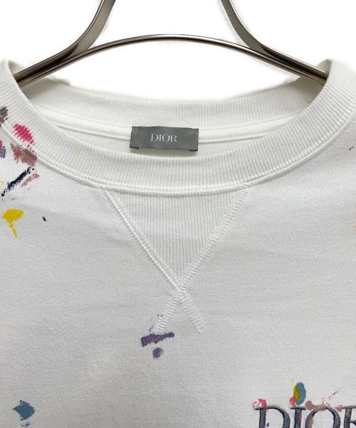 DIOR HOMME（ディオール オム）DIOR HOMME (ディオール オム) ペイントデザインTシャツ ホワイト サイズ:SIZE Sの古着・服飾アイテム