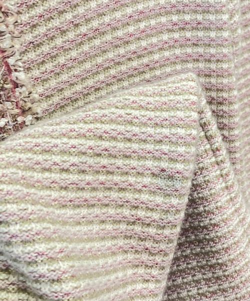 CHANEL（シャネル）CHANEL (シャネル) カシミヤ混ツイードニットコート ピンク サイズ:38の古着・服飾アイテム