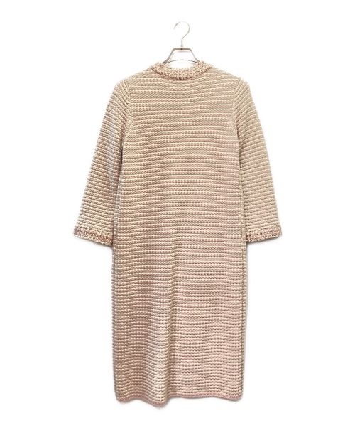 CHANEL（シャネル）CHANEL (シャネル) カシミヤ混ツイードニットコート ピンク サイズ:38の古着・服飾アイテム