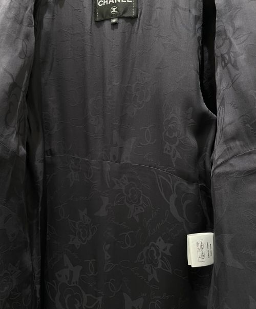 CHANEL（シャネル）CHANEL (シャネル) ツイードコート ベージュ×ブルー サイズ:38の古着・服飾アイテム