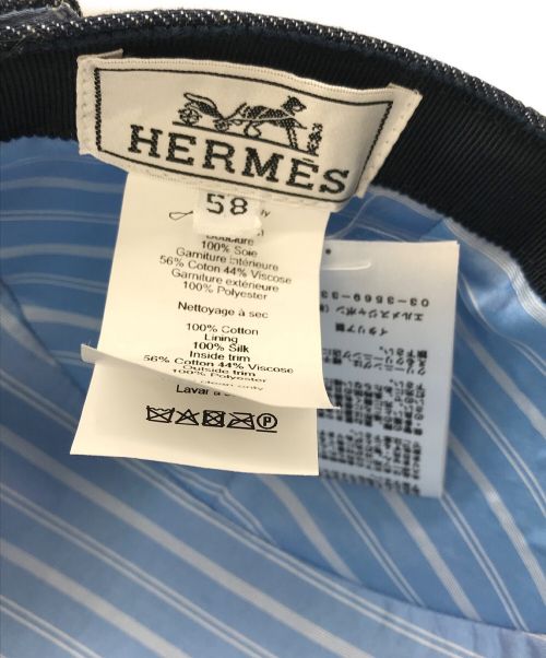 HERMES（エルメス）HERMES (エルメス) デニムキャップ インディゴ サイズ:58の古着・服飾アイテム