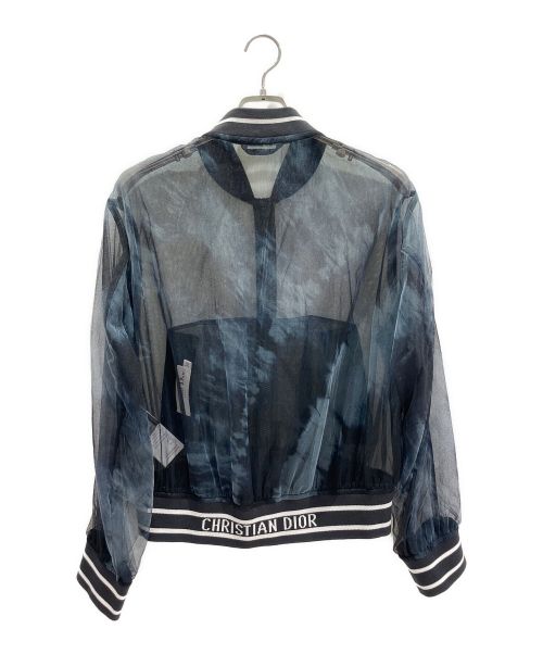 Christian Dior（クリスチャン ディオール）Christian Dior (クリスチャン ディオール) シフォンメッシュブルゾン ブルー サイズ:40の古着・服飾アイテム
