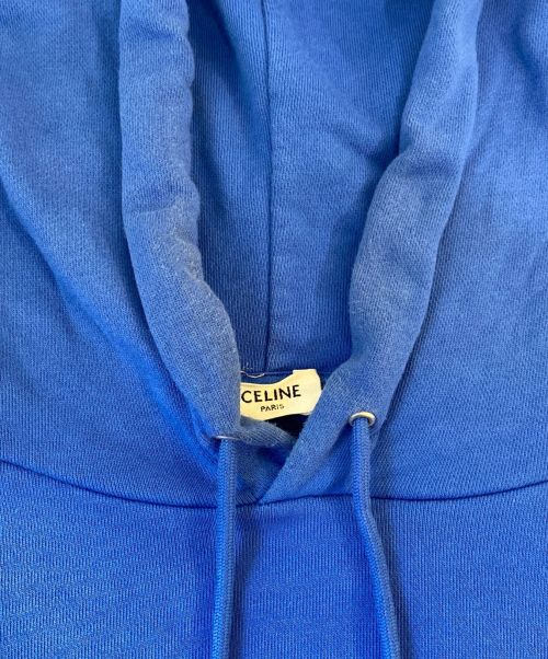 CELINE（セリーヌ）CELINE (セリーヌ) フードロゴプリントパーカー ブルー サイズ:Mの古着・服飾アイテム