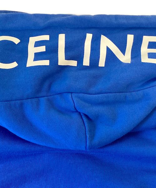 CELINE（セリーヌ）CELINE (セリーヌ) フードロゴプリントパーカー ブルー サイズ:Mの古着・服飾アイテム