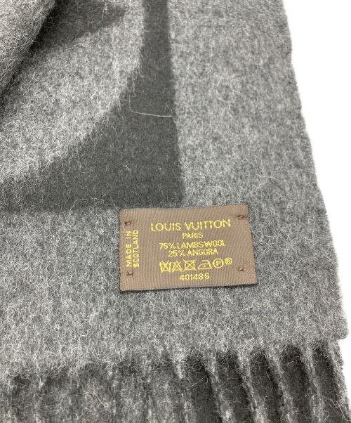 LOUIS VUITTON（ルイ ヴィトン）LOUIS VUITTON (ルイ ヴィトン) マフラー・カーディフ ブラック×グレーの古着・服飾アイテム