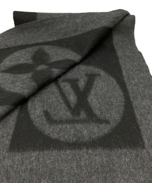 LOUIS VUITTON（ルイ ヴィトン）LOUIS VUITTON (ルイ ヴィトン) マフラー・カーディフ ブラック×グレーの古着・服飾アイテム