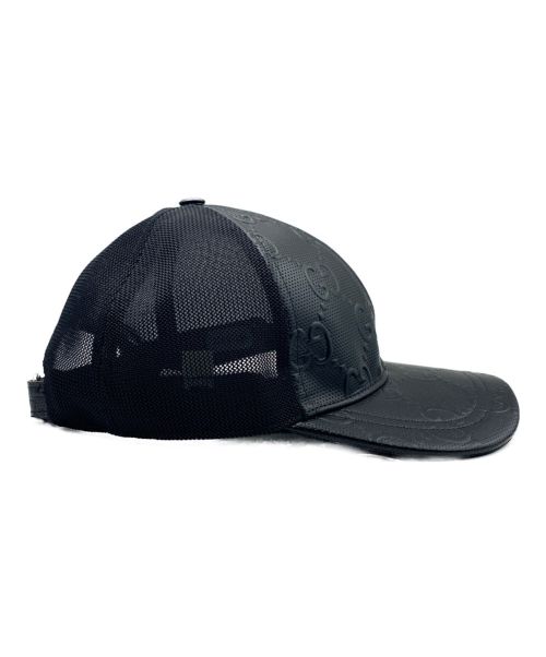 GUCCI（グッチ）GUCCI (グッチ) GGエンボス ベースボールキャップ ブラック サイズ:Mの古着・服飾アイテム